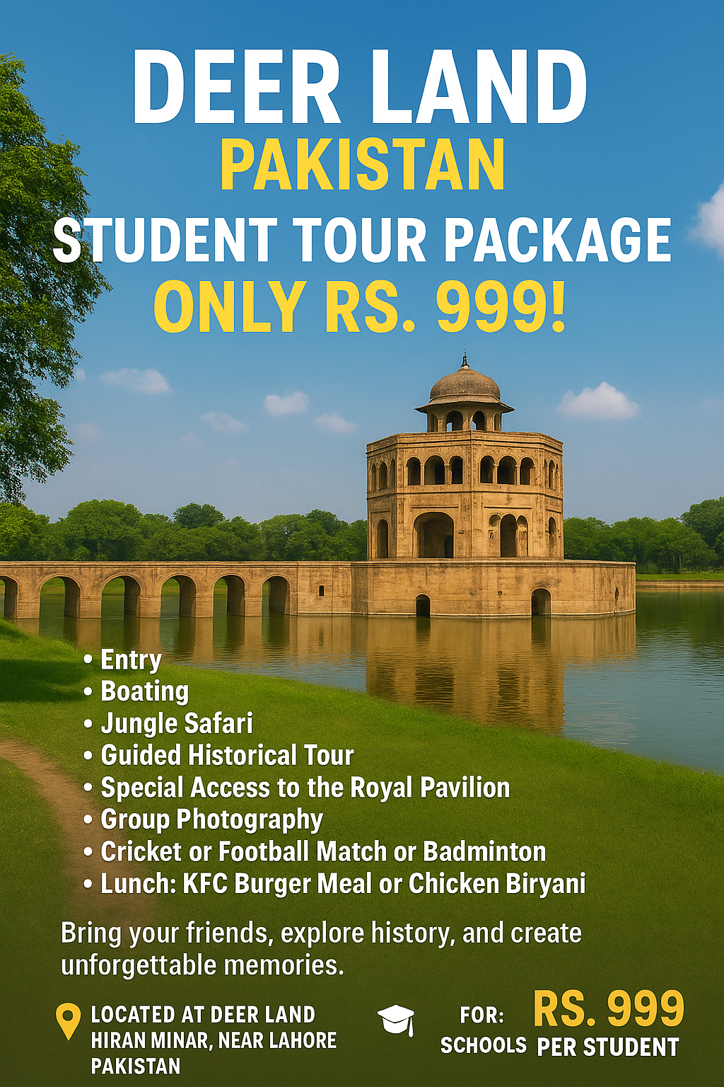Premium Student Tour Package Deer Land Hiran Minar